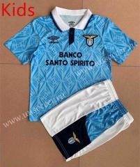 90-91 retro version SS Lazio Home Blue kids Soccer Uniform-AY
