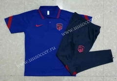 2022-23  Atletico Madrid Cai  Blue Thailand Polo Uniform-815