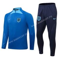 2022-23 England Cai Blue Thailand Soccer Tracksuit Uniform-411