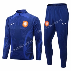 2022-23 Netherlands Blue Thailand Soccer Tracksuit Uniform-411