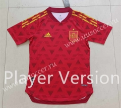Player version 2022-23 Spain Home Red Thailand Soccer Jersey AAA-807