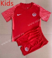 2022-23 Canada Home Red kids Soccer Uniform-AY