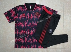 2021-2022 Manchester United Black&Red Thailand Polo Uniform-815