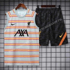 22-23 Liverpool Gray&Orange Thailand Soccer Training Vest Uniform-418