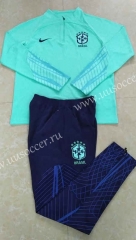 2022-23 Brazil Blue Thailand Soccer Tracksuit Uniform-411