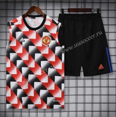 2022-23 Manchester United Red&Black  Thailand Soccer Training Uniform-418