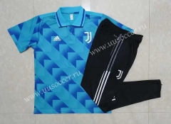2022-23 Juventus Lake Blue Thailand Polo Uniform-815