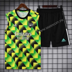 2022-23 Arsenal Yellow&Grren Thailand Soccer Training Vest Uniform-418