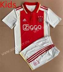 2022-23 Ajax Home Red&White kids  Soccer Uniform-AY