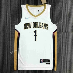 75th anniversary NBA New Orleans Pelicans White #1 Jersey-311