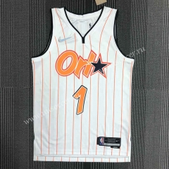 75th Anniversary Edition NBA Orlando Magic White&Orange #1 Jersey-311