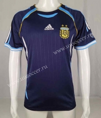Retro version 2006  Argentina Away Royal Blue Thailand Soccer Jersey AAA-503