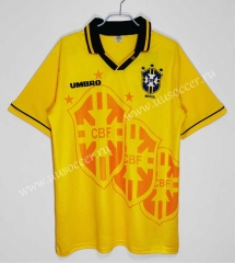 1993-94 Brazil Home Yellow Thailand Soccer Jersey AAA-c1046