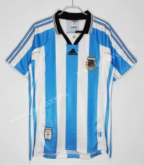 98-99 Argentina Home  White&Blue Thailand Soccer Jersey AAA-c1046