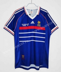 Final Edition 1998 Retro Version France Home Blue Thailand Soccer Jersey AAA-c1046