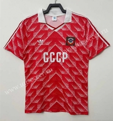 1987-88 Retro Version Soviet Union Home Red Thailand Soccer Jersey AAA-811