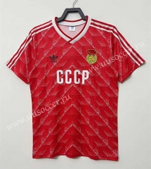 1988-89 Retro Version Soviet Union Home Red Thailand Soccer Jersey AAA-811