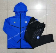 2022-23 Chelsea Cai Blue Thailand Soccer Jacket Uniform With Hat-815