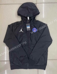2022-23 Jordan Paris SG Black Trench Coats With Hat-815