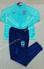 2022-23 Brazil Blue Thailand Soccer Tracksuit Uniform-411