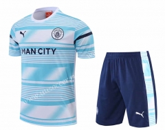 22-23 Manchester City Blue&White  Thailand Soccer Training Uniform-4627