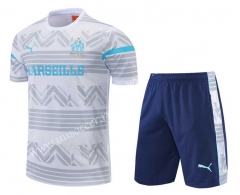 22-23 Olympique Marseille Drey&White  Thailand Soccer Training Uniform-4627