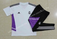 2022-23  Real Madrid White Thailand Short-sleeved Tracksuit Uniform-815