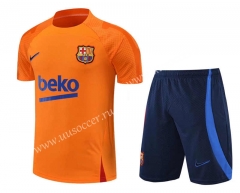 2022-23 Barcelona Orange Thailand Training Soccer Uniform-4627