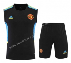 2022-23 Manchester United Blue&Black  Thailand Soccer Training Uniform-418
