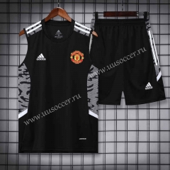 2022-23 Manchester United Black  Thailand Soccer Training Uniform-418