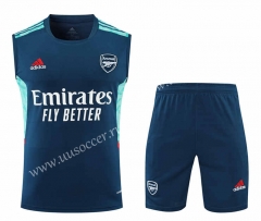 2022-23 Arsenal Blue Thailand Soccer Training Vest Uniform-418