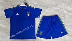 2022-23 Italy Home Blue  Soccer Uniform-6748