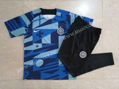 2022-23 Inter Milan Blue Thailand Short-sleeved Tracksuit -LH