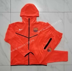 2022-23 Barcelona Orange Soccer Jacket Uniform With Hat-815