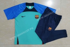 2022-23  Barcelona Green Cai  Blue Shorts-Sleeve Thailand Tracksuit Uniform-815