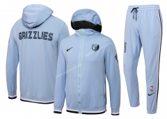 21-22 Memphis Grizzlies Light Gray With Hat Jacket-815