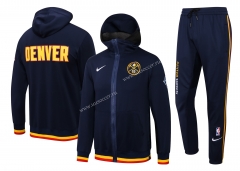 2021-22 NBA Denver Nuggets Royal Blue With Hat Jacket Uniform-815