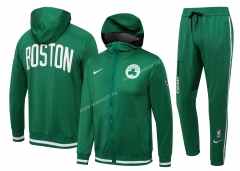 21-22  NBA Boston Celtics Green With Hat Jacket Uniform-815