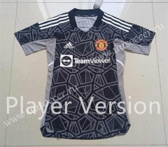 Player version 2022-23  Manchester United  Goalkeeper Black Thailand Soccer jersey AAA-807