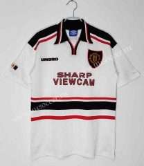 98-99 Retro Version Manchester United Away White  Thailand Soccer Jersey AAA-c1046