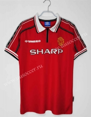 98-99 Retro Version Manchester United Home Red  Thailand Soccer Jersey AAA-c1046