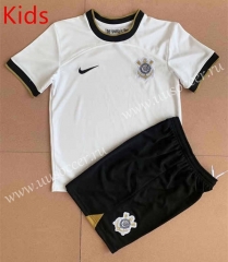 2022-23 Corinthians Home White kids Soccer Uniform-AY