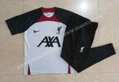 2022-23  Liverpool White Thailand Short-Sleeve Soccer Tracksuit Uniform-815
