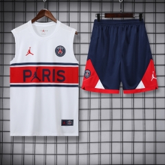 2022-23 Jordan Paris SG White Thailand Soccer Training Vest Uniform-418