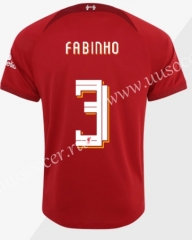 new season font Player Version 2022-23 Liverpool Home Red Thailand Soccer Jersey AAA#3 FABINHO