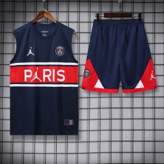 2022-23 Jordan Paris SG Royal Blue Thailand Soccer Training Vest Uniform-418