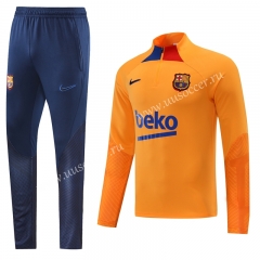2022-23  Barcelona Orange Thailand Tracksuit Uniform-LH