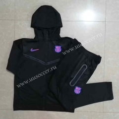 2022-23 Barcelona Black Soccer Jacket Uniform With Hat-815
