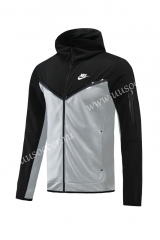 2022-23  Nike Black&Grey Soccer Jacket  With Hat-LH