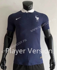 Player Version2022-23 lapel France Home Blue Thailand Soccer Jersey AAA-CS